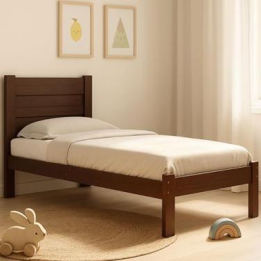 Imagem de Cama Solteiro Premium Estrutura Em Madeira Maciça Estilo Elegante E Co