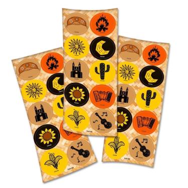 Imagem de Adesivo Redondo Festa Junina Sertão - Festcolor 30Un