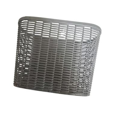 Imagem de UGPLM Cesto de bicicleta Cesta de ciclismo estilo vintage frontal Fácil de instalar Acessório de bicicleta Durável Portador feminino e masculino Alforje, CINZA