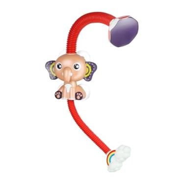 Imagem de menolana Chuveiro para bebê, chuveiro de água com elefante, pulverizador de água, hora do banho, presente de aniversário, brinquedo de banheira com mangueira, Vermelho