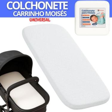 Imagem de Colchonete para Carrinho Bebê Moisés Capa Removível Universal ninho mi