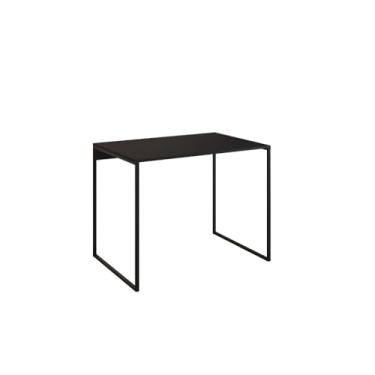 Imagem de 80x46cm desktop madeira base ferro modelo industrial(PRETO/PRETO)