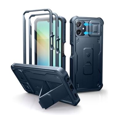 Imagem de Dexnor Capa para celular Samsung Galaxy A06, [2 molduras frontais] [capa de câmera deslizante magnética integrada e suporte] Capa resistente à prova de choque para Samsung A06 com protetor de tela, 17