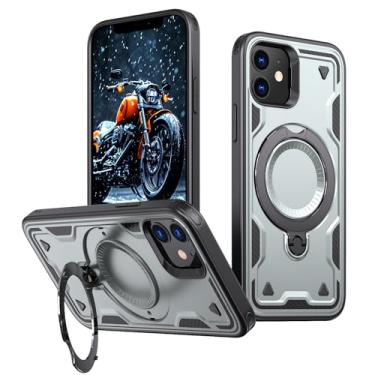 Imagem de SORAKA Capa para iPhone 12 com suporte,compatível com MagSafe,Capa iPhone 12 Pro com chapa de ferro Capa resistente que absorve choques Proteção contra quedas de nível militar