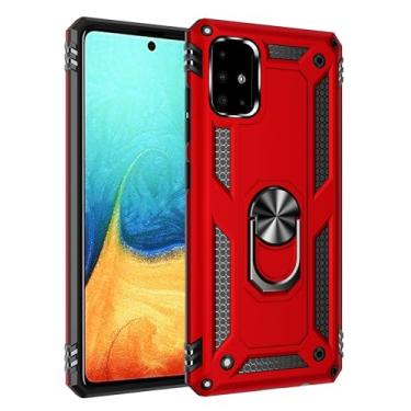 Imagem de SORAKA Capa para Samsung Galaxy A71 4G com suporte para anel Capa Slim Fit de TPU macio Capa Samsung Galaxy A71 4G com placa de metal para suporte magnético de telefone para carro