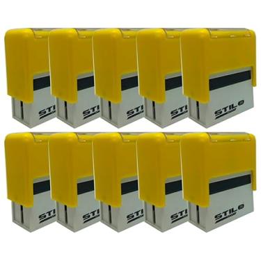 Imagem de 10 CARIMBOS AUTOMÁTICOS STILO 20 - AMARELO | SO APARELHO