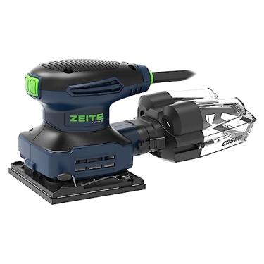 Imagem de ZEITE Lixadeira elétrica de 2,4 Amp, caixa de poeira ciclônica, adaptador de vácuo, velocidade variável 14.000 OPM, 12 lixas