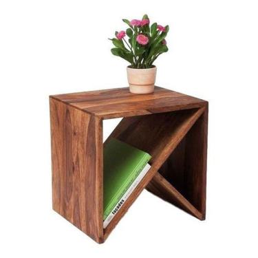 Imagem de Mesinha Apoio Lateral Sofá Poltrona Madeira Maciça