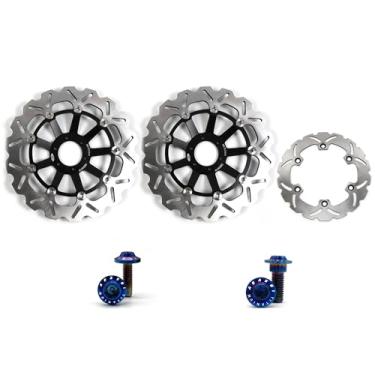 Imagem de Arashi Discos de freio dianteiros traseiros rotores com parafusos de montagem para Honda CBR1100XX 1997-1998, peças de acessórios de reposição de motocicleta