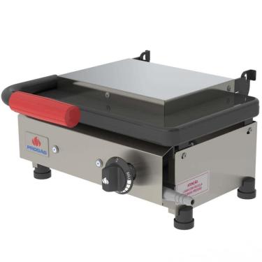 Imagem de Chapa Mini Grill 34CM Progás com Prensa Pão a Gás Baixa Pressão em Inox Escovado PR-220 G P25170