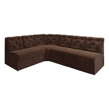 Imagem de Sofá De Canto 6 Lugares Marrom Espuma D33 Resistente