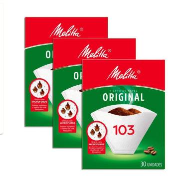 Imagem de Coador de café de papel filtro melitta n103 kit 3