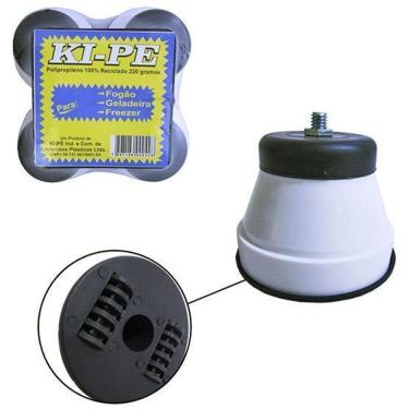 Imagem de Pe De Plastico Redondo Para Fogao / Geladeira Branco 4 Pecas