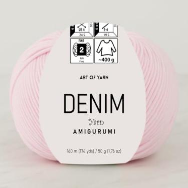 Imagem de Jeans Amigurumi Fio Arte 55% Algodão 45% Poliacrílico 50 g 174 m Macio Suave Esporte Fino (2) para Crochê, Tricô, Cobertores de Tricô, Roupas de Bebê Mais Cores (Rosa Pálido, Pacote 1)