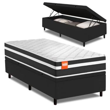 Imagem de Cama Box Baú Solteiro Molas Ensacadas Bali 88x188x63cm