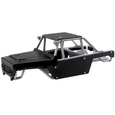 Imagem de OGRC SCX24 Roll Cage Body Shell All-Aluminum Alloy Frame + Chassis + Body Shell for 1/24 Axial SCX24 Bronco JLU B-17 C10 (Black + Titanium)