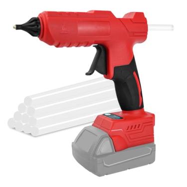 Imagem de Pistola de cola quente elétrica sem fio para bateria Milwaukee de 18 V, pré-aquecimento rápido e ponta de cobre adesiva à prova de vazamento, bastões para artesanato, artes DIY, reparos domésticos