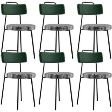 Imagem de Kit 06 Cadeiras Decorativa Estofada Sala Jantar Barcelona L02 Facto Ve