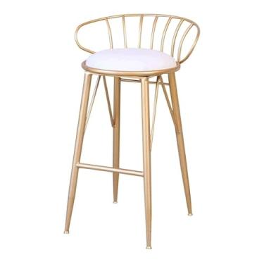 Imagem de UINGBPXT Banqueta de bar de 65 cm/26 de altura com suporte de metal de ferro com altura de balcão com almofadas de flanela, cadeiras de bar para cozinha, ilha, casa, bar
