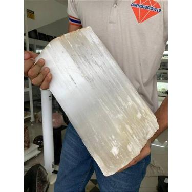 Imagem de Bastão de Selenita GIGANTE Natural Bruto 6 kg Classe A para Práticas H