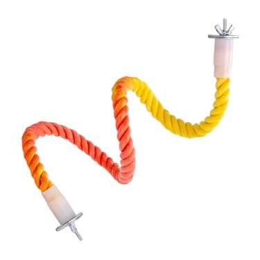 Imagem de Generic Poleiro de corda para pássaros, suporte para papagaios, brinquedo de escalada colorido de fácil instalação para playground de animais de estimação, 60cm