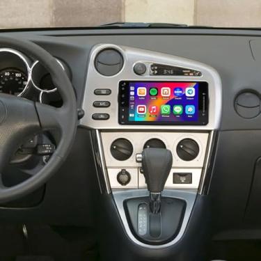 Imagem de Rádio automotivo para Toyota Matrix 2003-2008 sem fio Carplay e Android Auto, tela sensível ao toque IPS de 9 polegadas para Matrix Car Stereo BT FM in Dash GPS WiFi Câmera de backup SWC-2 + 32G