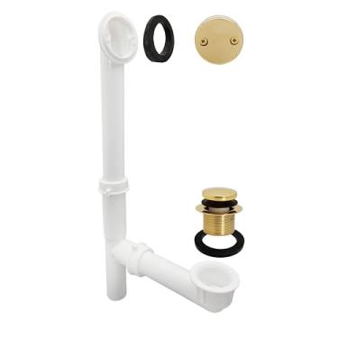 Imagem de Westbrass 593244-03 Kit de drenagem de resíduos de banho com ponta tubular branca de 3,8 cm, latão polido