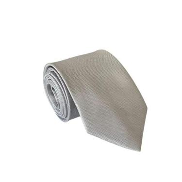 Imagem de Gravata Slim Prata Masculina Trabalhada Padrinhos de Casamento e Event