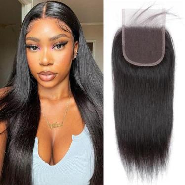 Imagem de Fecho de renda Queenset 4x4 HD Straight Brazilian Virgin Hair