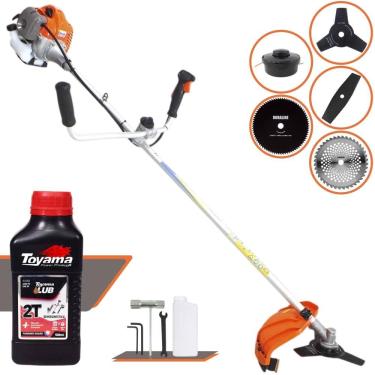 Imagem de Roçadeira Máquina de Corta Grama À Gasolina Vulcan VR430-P 43cc 1,7HP 10.000rpm Multifuncional Completa Com 5 Opções de Cortes + ÓLEO TOYAMA 2 Tempos