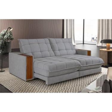 Imagem de Sofá Retrátil Berlim 2,30M 4 Lugares Molas Ensacadas TXR, Prata