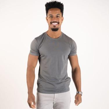 Imagem de Camiseta Básica Masculina Versatiold Algodão Egípcio, P, Cinza