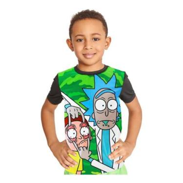 Imagem de Camiseta Infantil Rick And Morty Full Print Ref:609 - smoke, Preto, 14