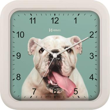 Imagem de Relógio De Parede Herweg Ref: 660114-021 Branco Cachorro