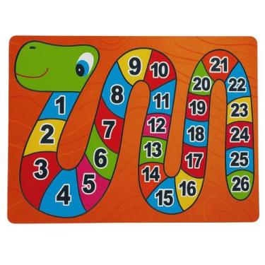 Imagem de Quebra Cabeça Cobra Mdf Numeros Educativo Pedagógica - Passo a Passo