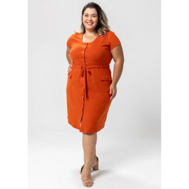 Imagem de Vestido Pau a Pique Algodão Básico Telha