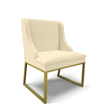 Imagem de Cadeira Sala de Jantar Industrial Dourado Liz Linho D03 - D'Rossi