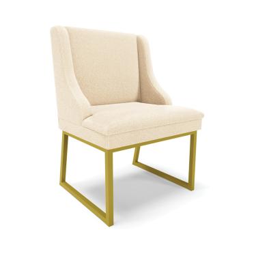 Imagem de Cadeira Sala de Jantar Industrial Dourado Liz Bouclê D03 - D'Rossi