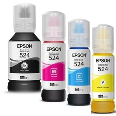 Imagem de Kit 4 - Garrafa Refil Tinta E coTank T524 Pigmentada - L6490,L6580,L15150,L15160 (O r iginal)