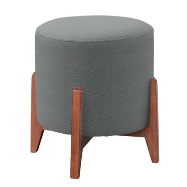 Imagem de Puff Banqueta Decorativo Redondo Thor Linho - Sala de Estar - Straso D