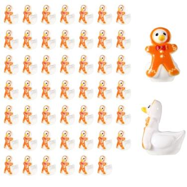 Imagem de Sinbana 50un Mini Ganso Resina Natal, Pequenos Animais Fofos Estatuetas Miniatura Ganso Casa Bonecas Festa Jardim Fadas Acessórios Decoração Artesanal (Estilo Homem-Biscoito)