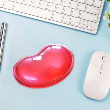 Imagem de Teclado mouse descanso de pulso suporte ergonômico almofada teclado descanso de pulso para escritório, casa, jogos, computador, laptop, vermelho