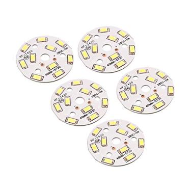 Imagem de Lâmpada LED 300mA 5W 10 LEDs 5730 Módulo de Dispositivos Montados em Superfície Placa de Alumínio Branco Puro Super Brilhante 40 mm Diâmetro 5 peças para Holofote
