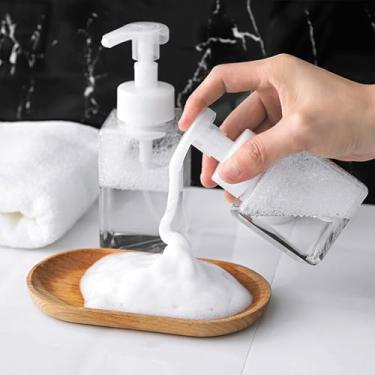 Imagem de Garrafa com bomba de espuma, dispensador manual de espuma de grande capacidade para limpador facial, sabonete para as mãos e xampu, garrafa de bomba de espuma de mousse recarregável-250 ml, BLC41-01