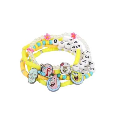 Imagem de Bioworld Pulseiras da amizade do personagem Bob Esponja Bob Esponja (conjunto de 5)