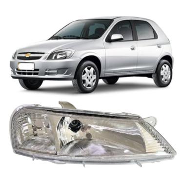 Imagem de Farol Celta 1999 á 2006 Foco Simples Máscara Cromada Lado Direito