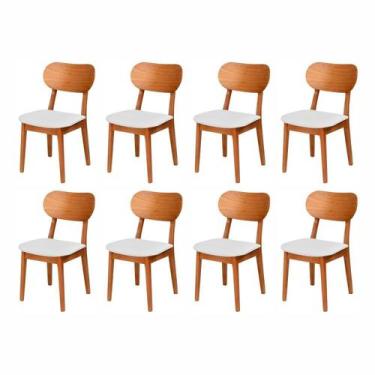 Imagem de Kit 8 Cadeiras Madeira Maciça, Multilaminada e Estofada Letícia Espres