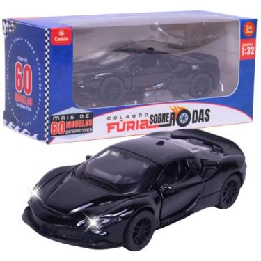 Imagem de Carrinho Miniatura Preto Pull Back Metal 1:32 C/Som e Luz - Castela