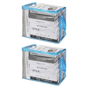 Imagem de PATIKIL Sacos de armazenamento transparentes de 23 x 27 x 23 cm, 2 unidades de sacos de armazenamento de plástico transparentes pequenos organizadores com zíper, organizador de lençóis de cama