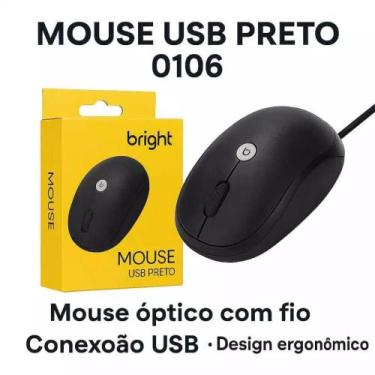 Imagem de Mouse com Fio Bright USB Básico Preto 106